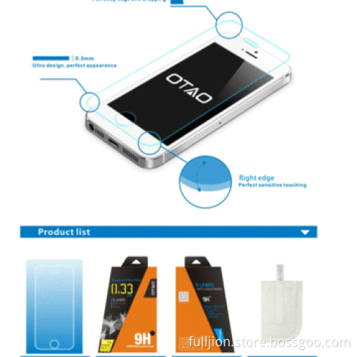 Super anti-crack 9h tempered glass screen protector for iPhone 5/5c/5